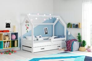 BMS Detská posteľ s úložným priestorom DOMČEK 160x80 biela