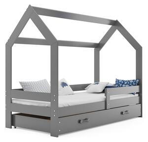 BMS Detská posteľ s úložným priestorom DOMČEK 160x80 grafit
