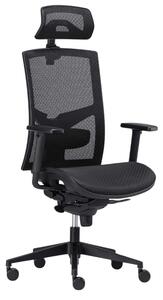 Kancelárska ergonomická stolička GAME - celosieť, čierna