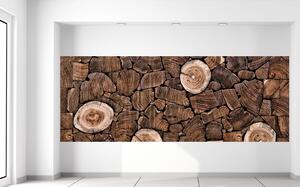 Gario Fototapeta Drevená mozaika Veľkosť: 268 x 100 cm, Materiál: Latexová