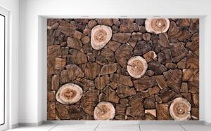 Gario Fototapeta Drevená mozaika Veľkosť: 402 x 240 cm, Materiál: Latexová