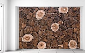 Gario Fototapeta Drevená mozaika Veľkosť: 402 x 240 cm, Materiál: Latexová