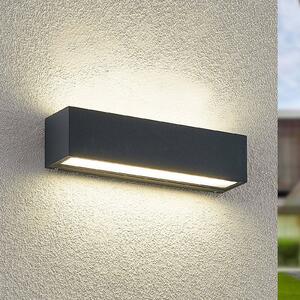Arcchio LED nástenné svetlo Lengo, 25 cm, 2-pl., antracitové,, Čierna, Hliník, Moderný, Nástenné svietidlo