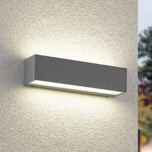 Arcchio LED nástenné svietidlo Lengo, 25 cm, sivé, 2 svetlá, CCT