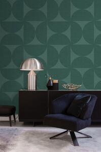 Vliesová zelená tapeta geometrický vzor - pologule 357225, Natural Fabrics, Origin