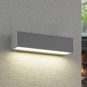 Arcchio LED vonkajšie nástenné svietidlo Lengo, 25 cm, 1-pl., sivá,, Hliník / sivá / zinok, Hliník, Moderný, Nástenné svietidlo