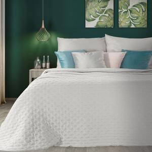 EUROFIRANY Jednofarebný prehoz na posteľ vyrobený technológiou horúceho lisovania 170 cm x 210 cm biela 100 % polyester