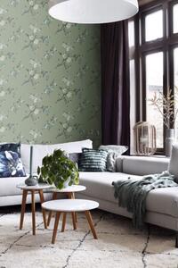 Vliesová tapeta na stenu zelená s rozkvitnutými vetvičkami 148718, Blush, Esta Home