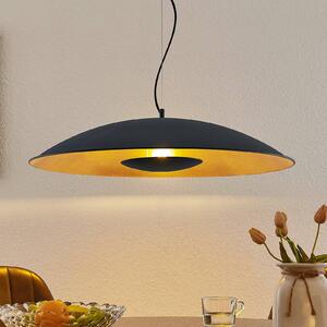 Závesná lampa Lindby Narisara, Ø 80 cm, E27, čierno-zlatá