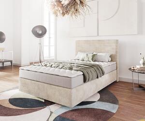 DELIFE Boxspring posteľ Dream-Well 120x200 cm manšester béžová s matracom a topperom