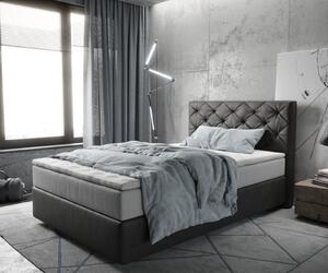 DELIFE Boxspring posteľ Dream-Great 120x200 cm mikrovlákno antracitová vintage s vreckovou pružinovou matracou a visco topperom