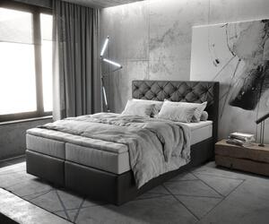 DELIFE Boxspring posteľ Dream-Great 140x200 cm mikrovlákno antracitová vintage s vreckovou pružinovou matracou a visco topperom