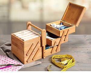 Organizér na šijacie potreby, 29 x 19 x 16,5 cm, bambus KESPER 58710