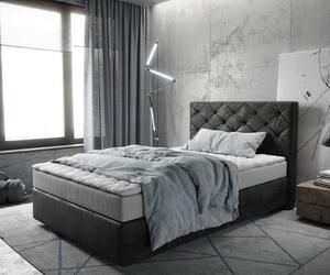 DELIFE Boxspring posteľ Dream-Great 120x200 cm mikrovlákno antracitová vintage s matracom a topperom