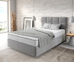 DELIFE Boxspring posteľ Dream-Fine 120x200 cm mikrovlákno sivá s matracom a topperom