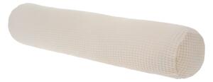 Bellamy Krémový bavlnený vankúš vo forme valčeka WAFFLE 13x60 cm