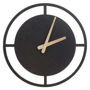 Nástenné hodiny čierna oceľ ⌀ 40 cm okrúhly tvar dizajn bez čísel moderný minimalistický štýl obývacia izba doplnky