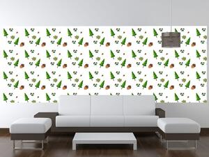 Gario Fototapeta Zelené stromčeky a žalude Veľkosť: 150 x 200 cm, Materiál: Latexová