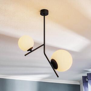 Závesná lampa Lunio, 2-plameňová, čierna