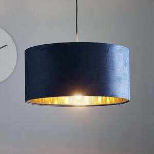 Závesné svetlo Salina hodvábna látka modrá/zlatá Ø 50cm
