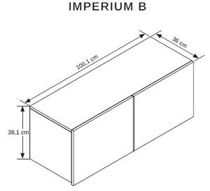 Štýlová obývacia stena Imperium 2 - biela / dub zlatý