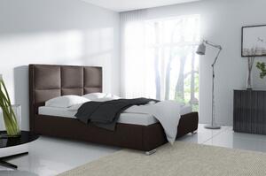 Dizajnová posteľ Venezia s vysokým čelom a úložným priestorom hnedá 180 x 200