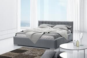 Čalúnená posteľ Soffio s úložným priestorom šedá 180 x 200