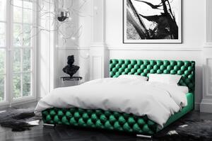 Čalúnená posteľ Farida s úložným priestorom zelená 180 x 200