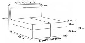 Dizajnová posteľ Elyan s úložným priestorom tmavo šedá eko koža 180 x 200 + topper zdarma