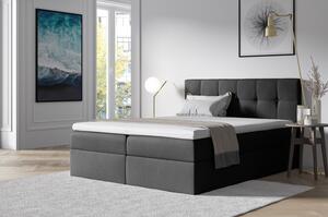Štýlová manželská posteľ s úložným priestorom Recivio tmavo šedá 180 x 200