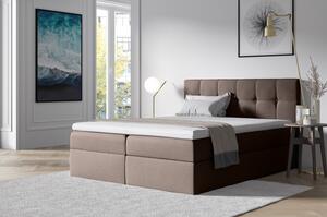Štýlová manželská posteľ s úložným priestorom Recivio hnedá 180 x 200