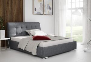 Moderná čalúnená posteľ Evelyn s úložným priestororm šedomodrá 180 x 200
