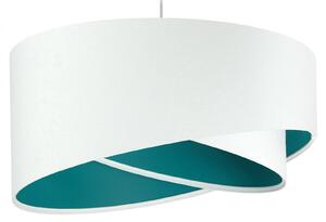 Závesná lampa Vivien, dvojfarebná, biela/tyrkysová