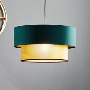 Závesná lampa Dorina, zelená/zlatá Ø 40 cm, Zelená, Obývacia izba / jedáleň, Plast, Moderný, Závesné svietidlo