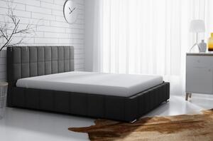 Jemná čalúnená posteľ Lee 200x200, čierna