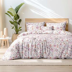 Goldea bavlnené posteľné obliečky - batikované kruhy 140 x 200 a 70 x 90 cm
