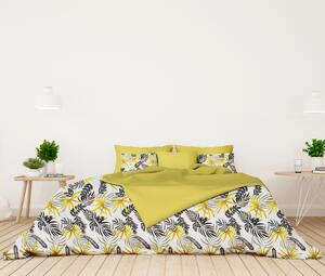 Ervi bavlnené obliečky DUO - tropická flóra/žlté