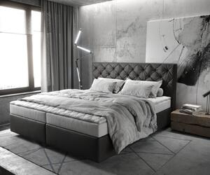 DELIFE Boxspring posteľ Dream-Great 180×200 cm imitácia kože antracitová s matracom a topperom