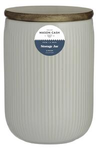 Mason Cash Nádoba s dreveným vrchnákom Linear Collection, biela, objem 650 ml 2002.123