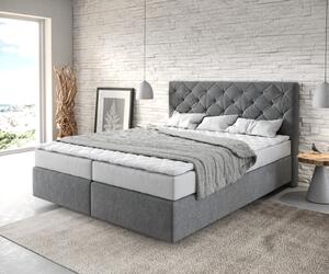 DELIFE Boxspring posteľ Dream-Great 160×200 cm mikrovlákno antracitová s matracom a topperom