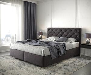 DELIFE Boxspring posteľ Dream-Great 160x200 cm mikrovlákno čierna s matracom a topperom