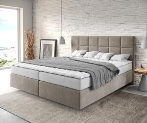 DELIFE Boxspring posteľ Dream-Fine 180x200 cm mikrovlákno béžová s matracom a topperom