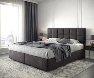DELIFE Boxspring posteľ Dream-Fine 180×200 cm mikrovlákno čierna s matracom a topperom