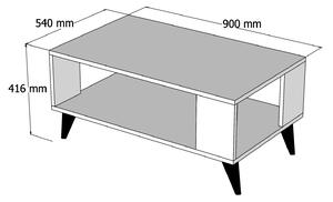 Dizajnový konferenčný stolík Queniva 90 cm vzor orech