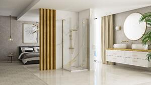 Rea Hugo, 1-krídlová sprchová kabína 80(dvere) x 90(stena) x 200,5 cm, zlatá matná, KPL-K8412