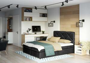 Manželská posteľ s prešívaním KATRIN 160x200, čierna