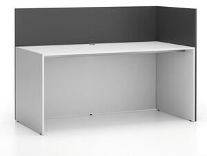 Kancelárska zostava single s paravánom SEGMENT, pravá, biela / biela