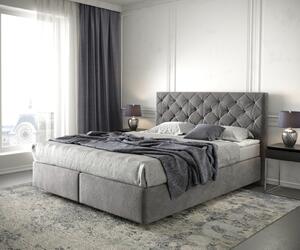 DELIFE Boxspring posteľ Dream-Great 160x200 cm mikrovlákno taupe s matracom a topperom