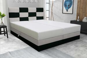 Dizajnová posteľ MARLEN 140x200, čierna + béžová