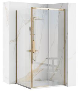 Rea Rapid Slide, sprchovací kút s posuvnými dverami 100(dvere) x 80(stena), 6mm číre sklo, zlatý lesklý profil, KPL-K5625